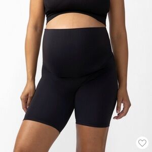 Isabel Maternity Black High-Waist Maternity Bike Shorts
